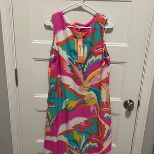 JUDE CONNALLY WOMENS BETH DRESS IN MOD FLORAL IN HOT PINK NWT XL